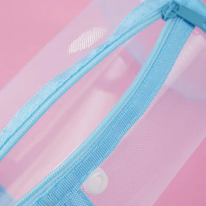 Einfache Transparente Netz-Federtasche mit Großer Kapazität, Atmungsaktiver Schreibwaren-Organizer, Tragbare Stifttasche für Schule und Büro – Detail 14