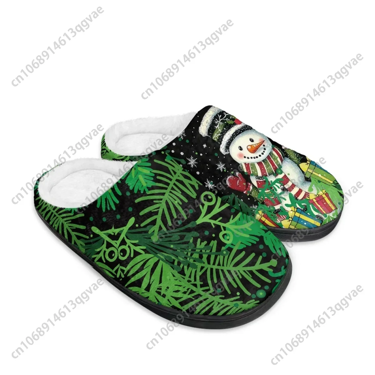 2025 natal nova chegada fofo boneco de neve casa chinelos de algodão das mulheres dos homens adolescente quarto de pelúcia manter quente chinelo personalizado