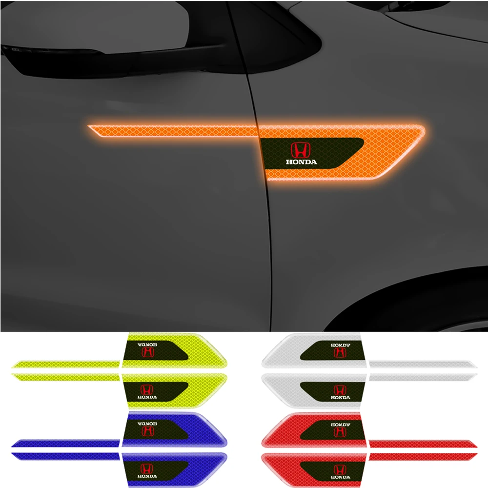 Car Sticker Reflective Arrow Sign Tape Warning Safety Decals Auto Exterior Accessories For Honda Civic XR-V HR-V City Accord Fit
