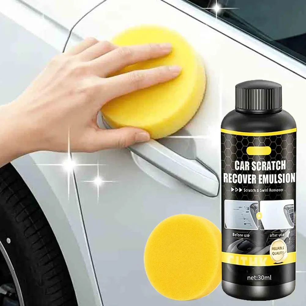 Car Scratch Repair Emulsion Polishing Wax Swirl Marks Remover Paint Scratch Recover Cream With Sponge Auto Paint Care 30/100ml