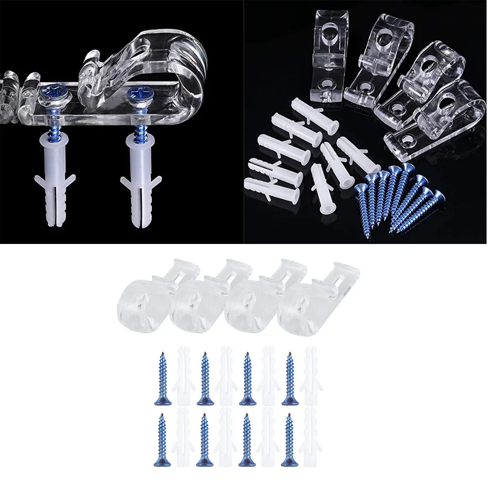 1 مجموعة إكسسوارات الستائر الستائر مقاطع بلاستيكية السنانير مسامير 53x15x23 سنتيمتر ل الستائر الدوارة الرومانية العمودية نافذة الستائر #3