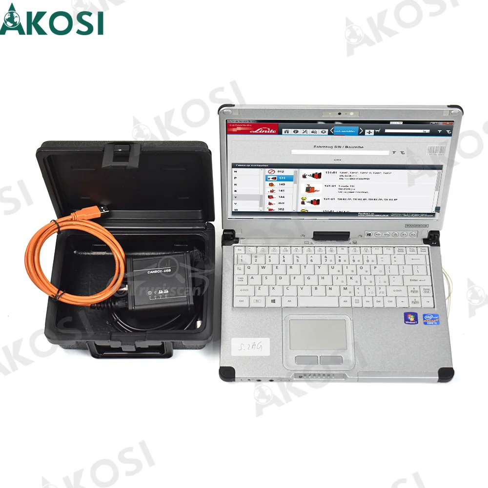 For Linde BT Diagnostic Kit Linde Forklift scanner Tool Canbox Forklift  Pathfinder LSG Service tool and CF19 laptop