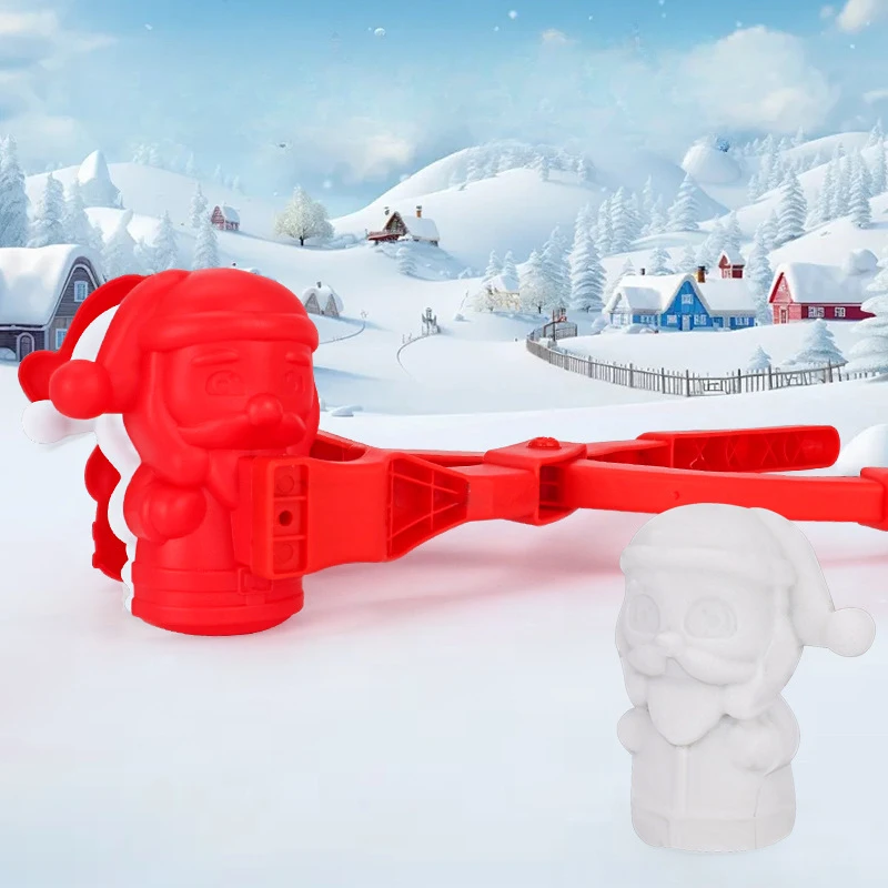 Juguetes de lucha de bolas de nieve para niños, herramienta de molde de arena para nieve, muñeco de nieve, Papá Noel, forma de corazón, abrazadera para hacer bolas de nieve de dibujos animados, juguetes deportivos de invierno