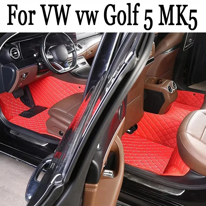 

Luxury Car Floor Mats For VW vw Golf 5 MK5 2008 2007 2006 2005 2004 Carpets Foot Pads Accessories Interior Rugs Replacement