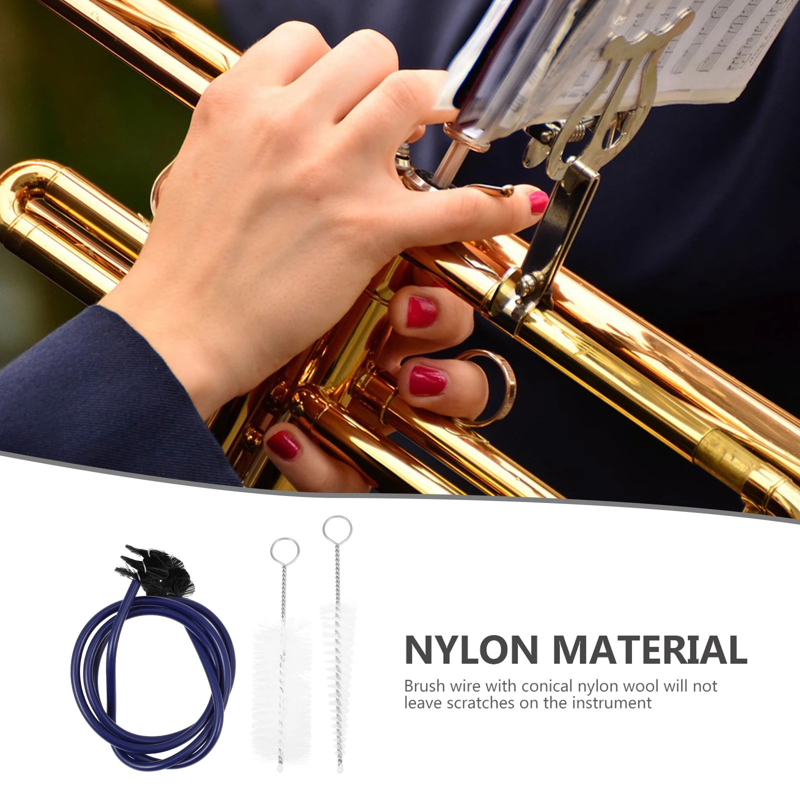 

Cleaning Brush Clarinet Maintanance Tools Pipe Brass & Woodwind Kit Musical Horn