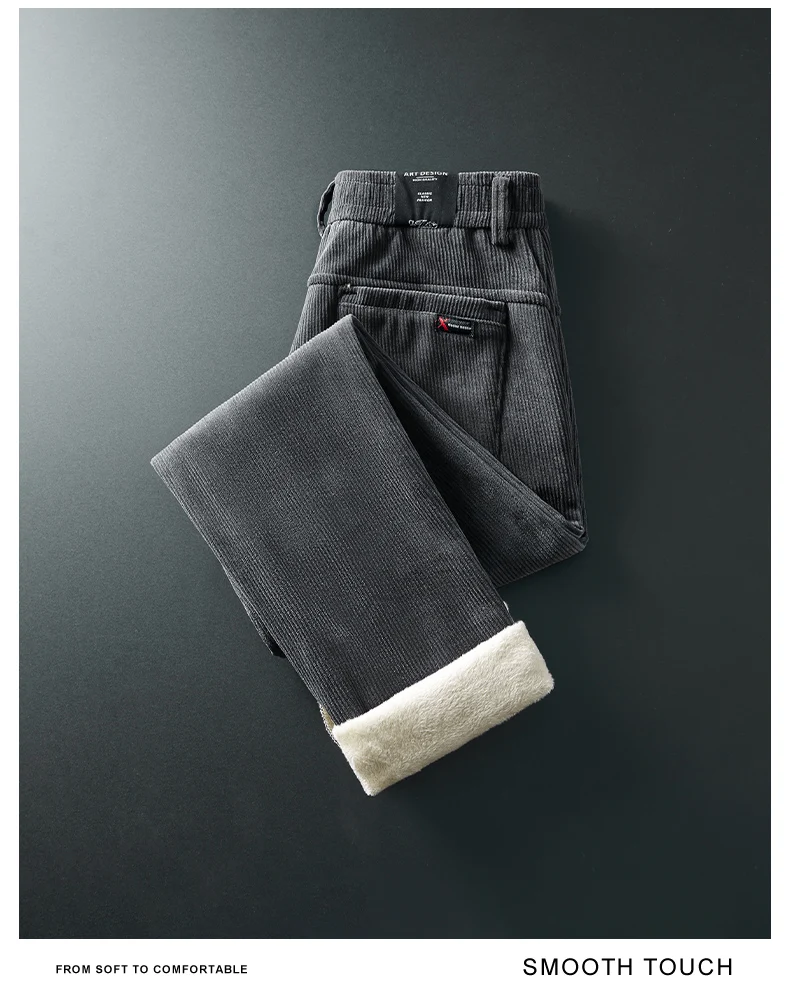 2026 Winter Fleece Warme Cordhose für Herren – Lässige Outdoor- und Business-Hose mit dickem Flock-Plüsch in Schwarz, Grau, Braun – Detail 10