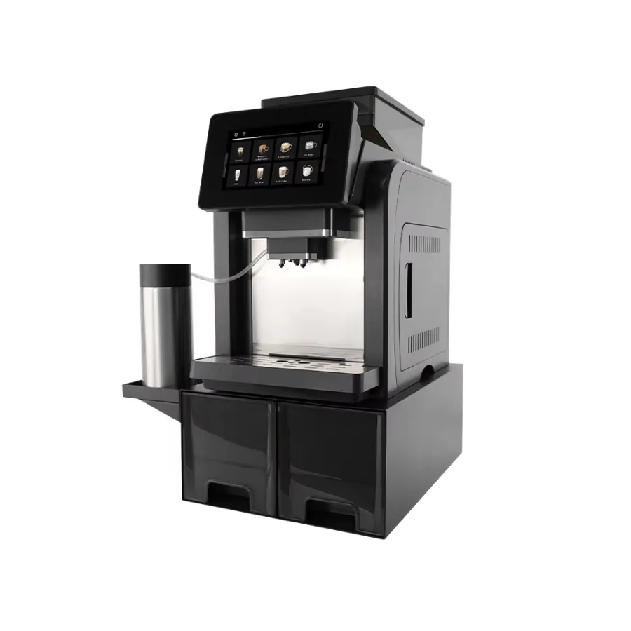 Mcilpoog WS817 Plus 7 Inch Colorful Large Screen Automatic Espresso Machine with Milk Frother, 21 Flavors for Home and Office