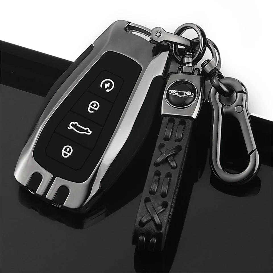 Car Key Fob Cover Case Shell Holder Set For Geely Coolray X6 Emgrand Global Hawk GX7 Remote Accessories Car-Styling Keychain