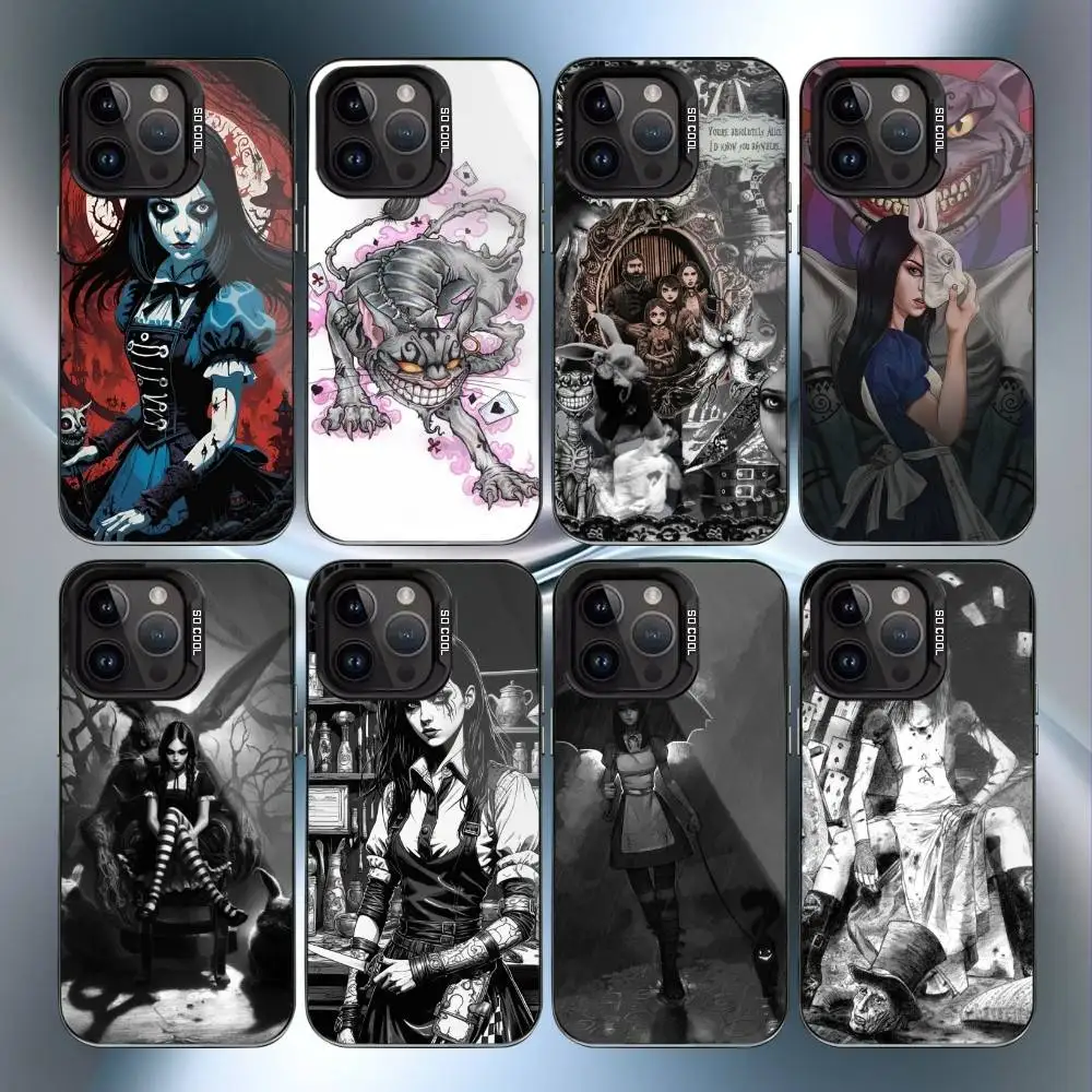 

A-Alice Madness Returns Phone Case For iPhone17,16,15,14,13,12,11 Plus,Pro Max Black Candy Matte Shockproof Cover