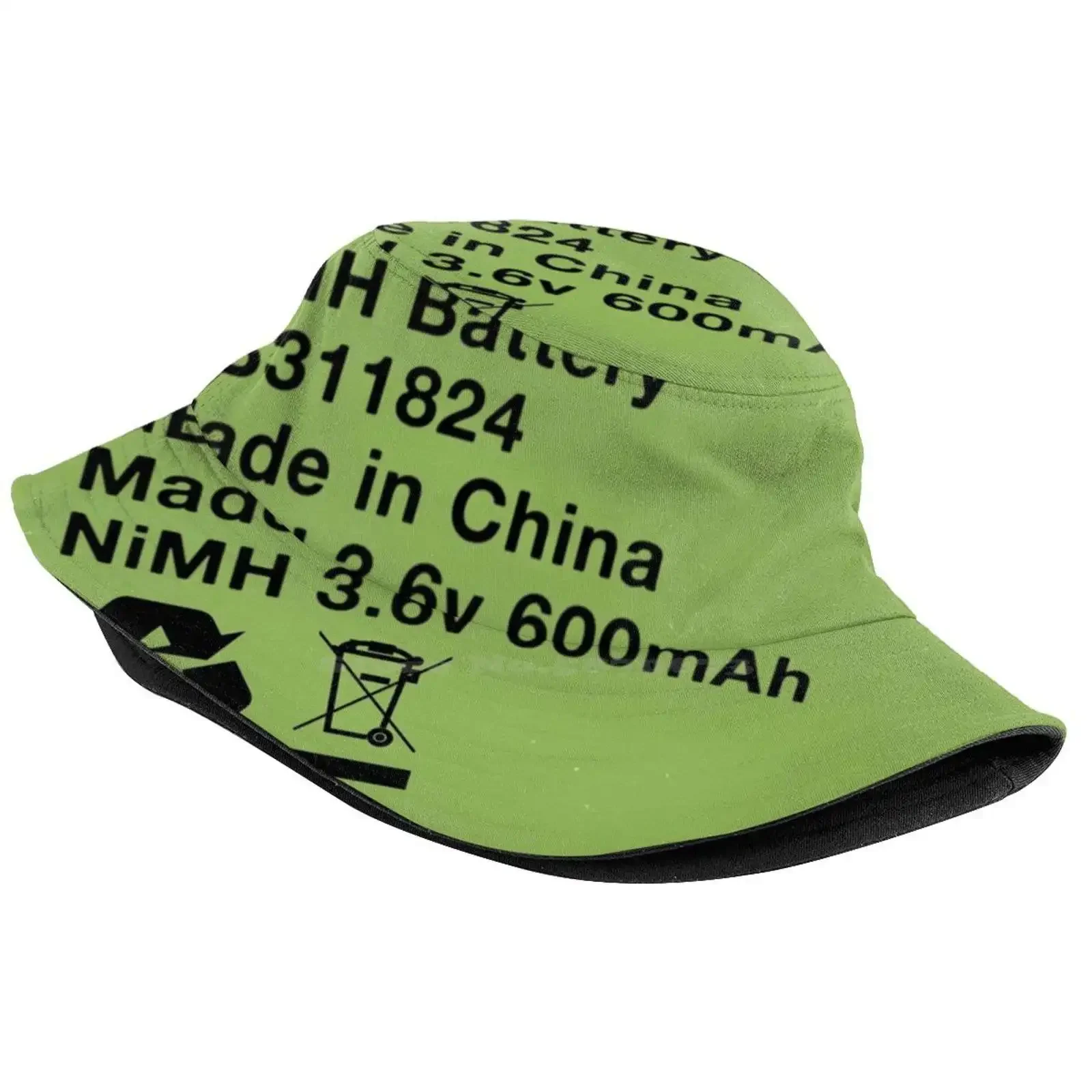 Nimh Battery Sun Cap Fisherman Hat Bucket Hats Phone Battery Exploding Battery Rechargeable Warning Label Funny Lithium Ion