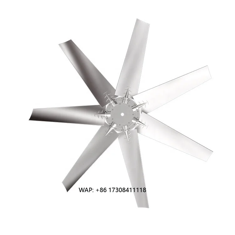 7 Blades Axial Fan Impeller With Aluminum Material Cooling Tower Fan Blade