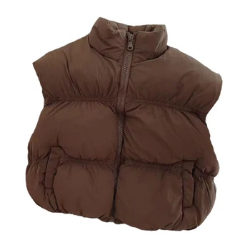 Kamizelka dziecięca Odzież puchowa Jesienno-zimowa moda Koreańska wersja 2-7 lat chłopcy i dziewczęta plus aksamitna ciepła kurtka bez rękawów