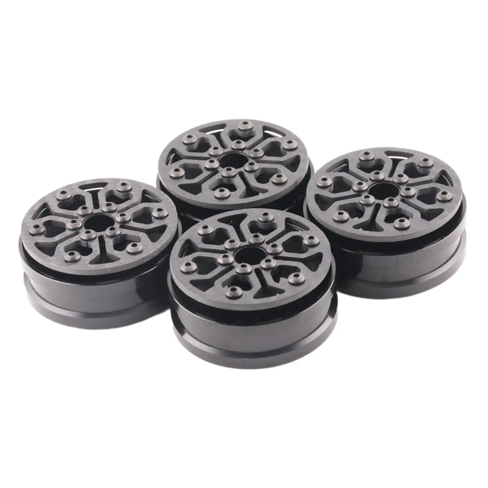 

4x Carbon Fiber 1.9 inch Wheel Rims,12mm Hex for 1/10 RC Crawler Accessories