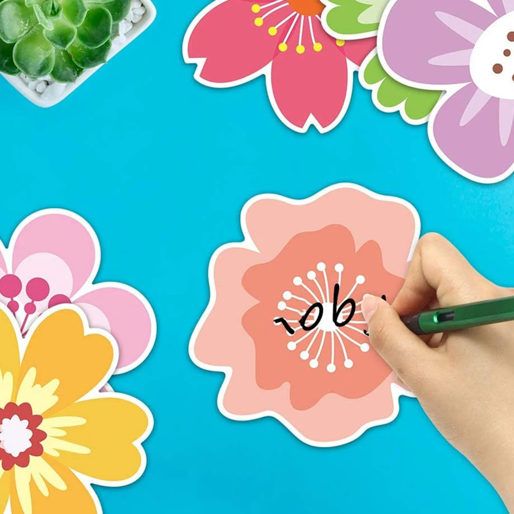 

1 set Colorful Flower Shape Paper Cutouts Thick Coated Diy Scrapbooking Crafts Decorative Classroom Wall Party Decor Adorable