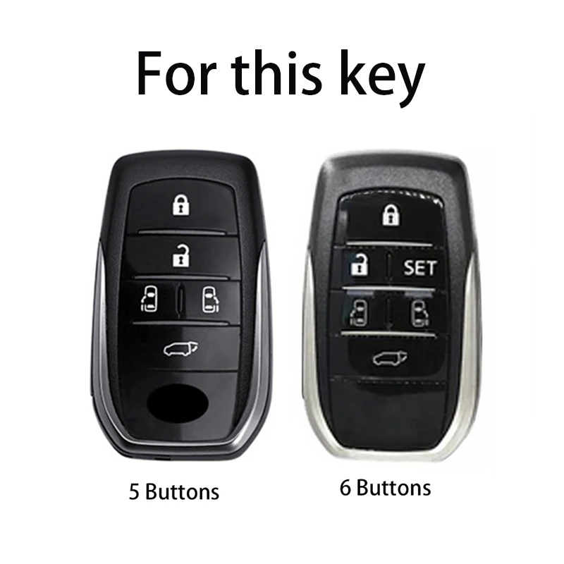 5 6 Buttons TPU Car Key Cover Case For Toyota Alphard PREVIA Voxy Noah Esquire Vellfire Harrier Remote Shell Fob Holder Keychain