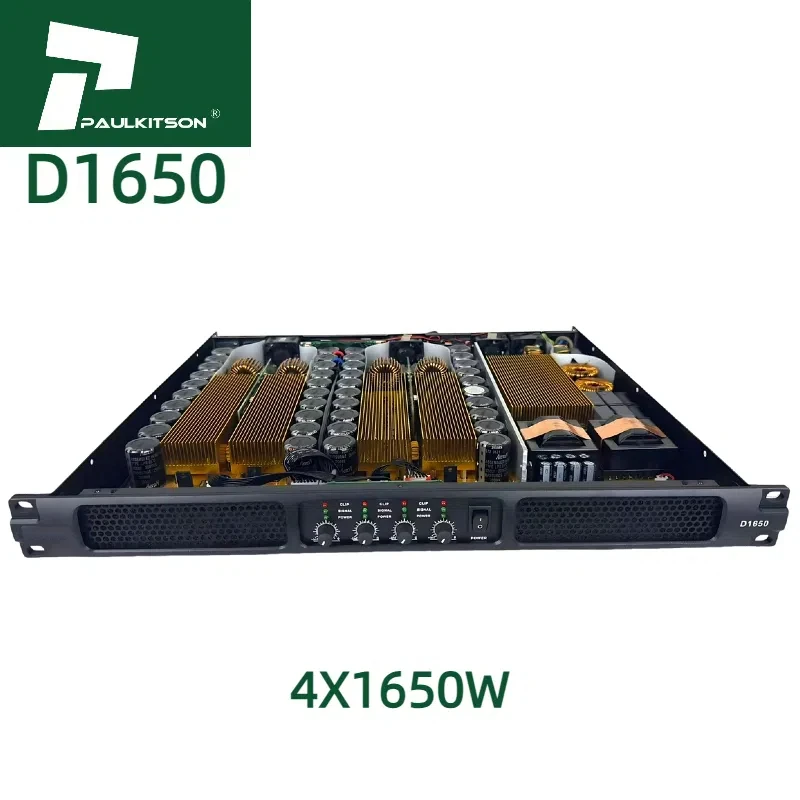 

Paulkitson Audio Amplifier D1650 Class D Amplifier Professional Digital Audio Power Amplifier 4X1650W Audio Sound Equipment