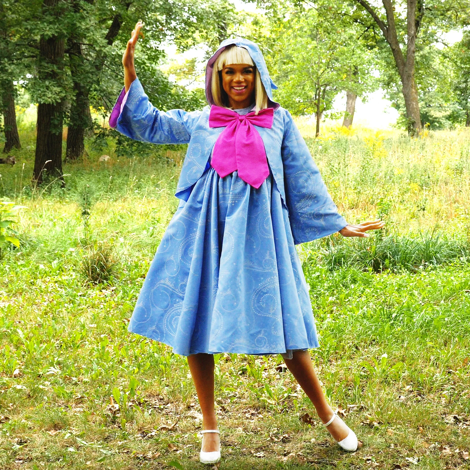 Women\'s Clothing Fairy GodMother Costume Deluxe Hooded Cape Party Dress Set Halloween Cosplay Party Outfits