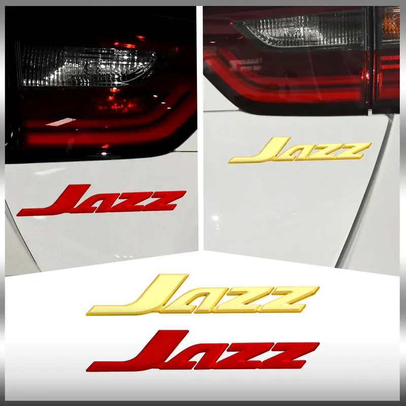 3D Car Styling For Jazz Chrome Metal Letter Logo Emblem Rear Trunk Badge Fender Sticker Car Body Decor Auto Accessories