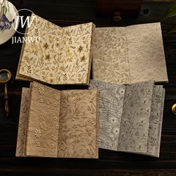 JIANWU 15 Sheets Start with A Cup of Coffee Series Vintage Flower Collage Material Paper Creative DIY Junk Journal Stationery