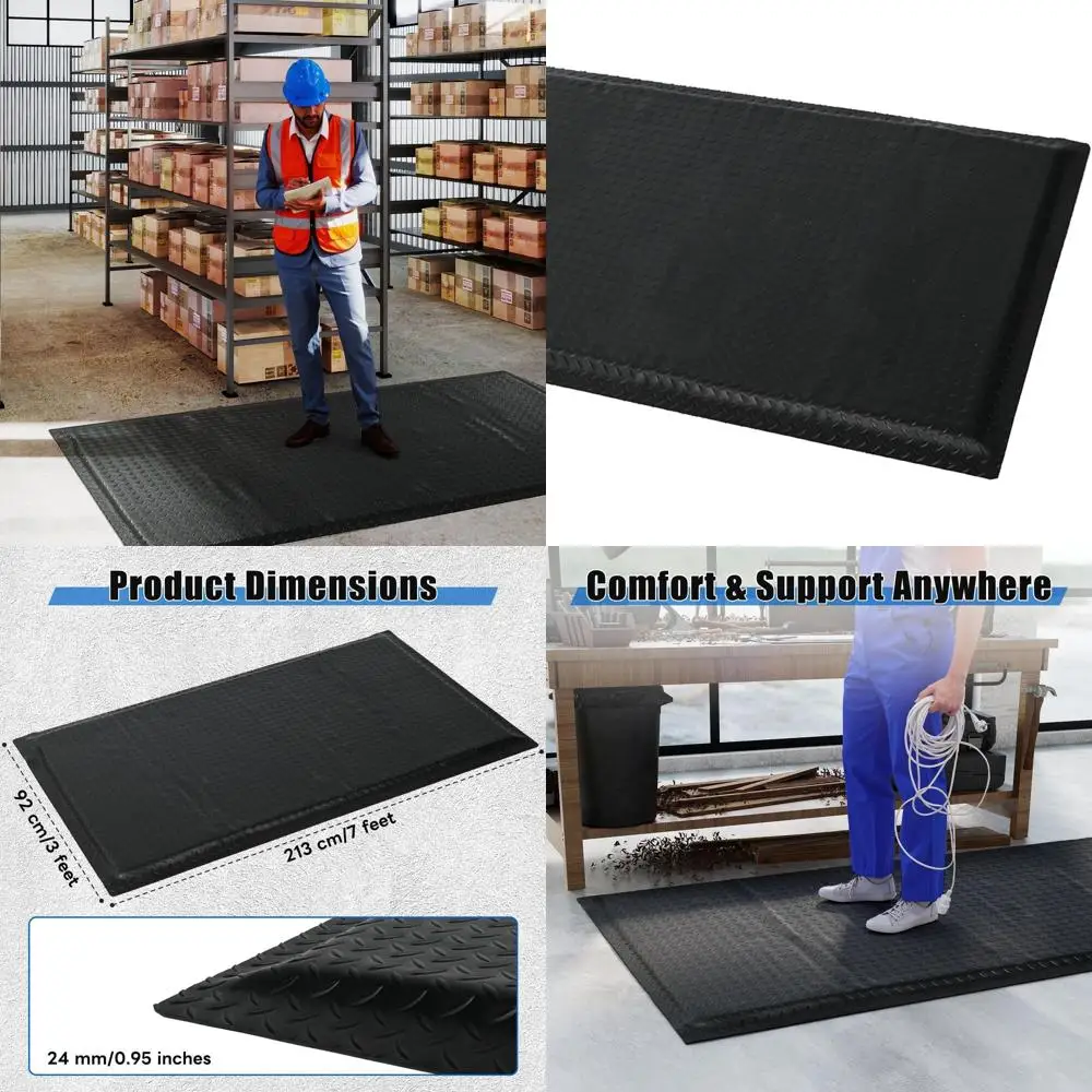 

Extra Thick 15/16 Anti-Fatigue Mats for Industrial Use, Ergonomic Standing Floor Pads, Ideal for Workshops and Garages, Reducing