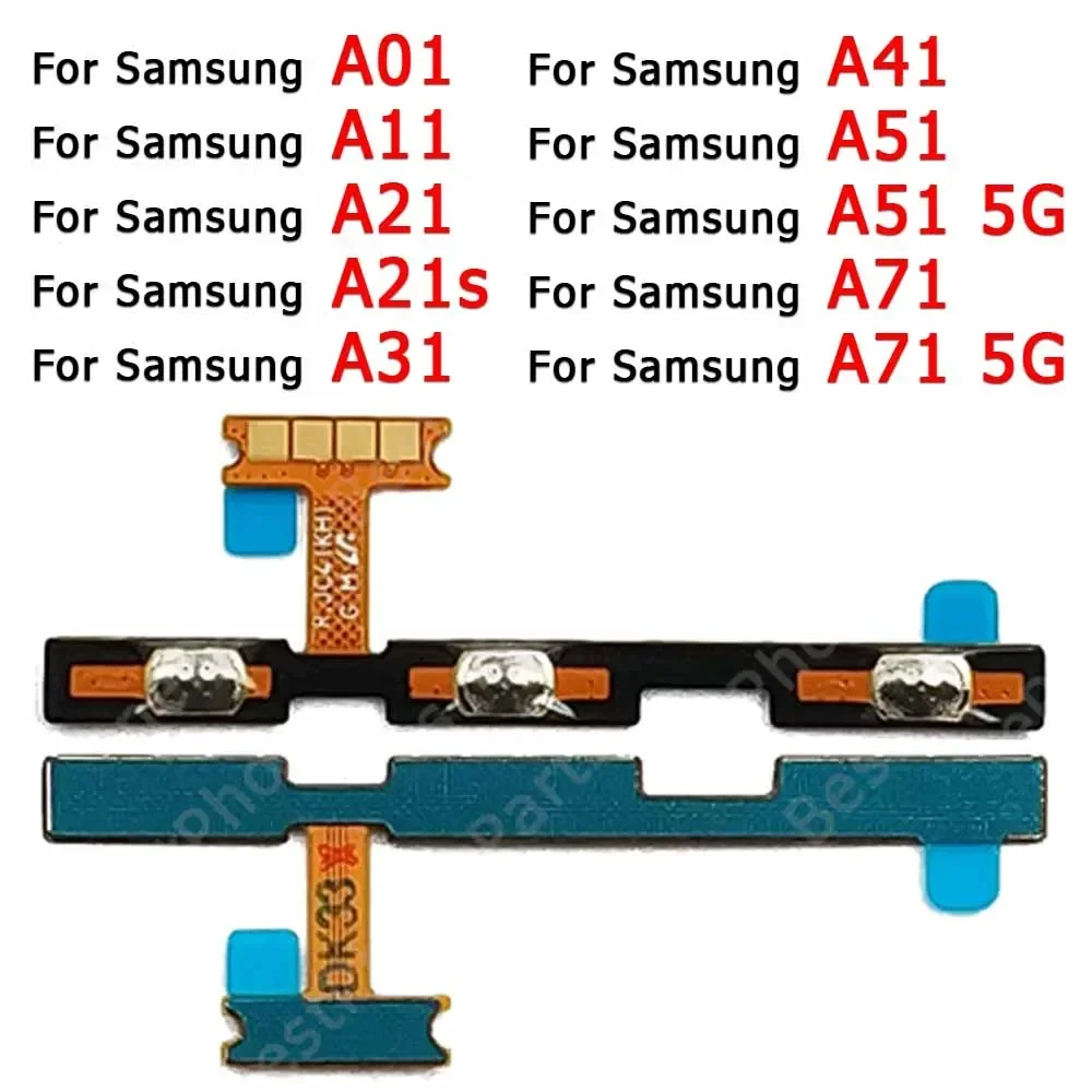 Kabel Flex daya On Off Volume, suku cadang ponsel, Kabel Flex senyap daya untuk Samsung Galaxy A01 A11 A21 A21s A31 A41 A51 A71 5G