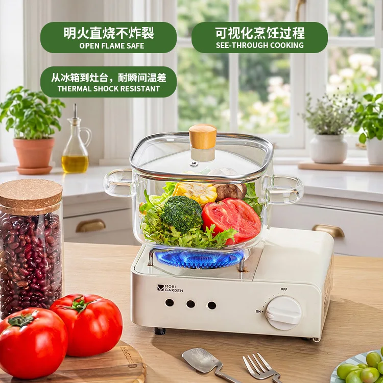 Instant noodle pot Bear pot Binaural soup  Cross-border hot-selling glass Internet celebrity glass Small hot  Household pots