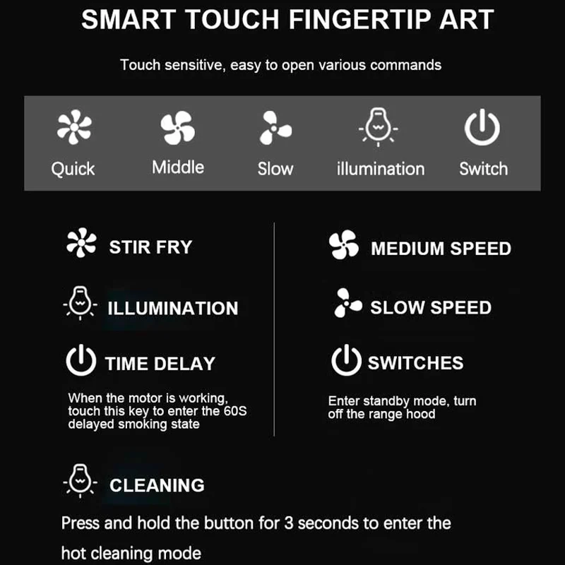 Best New Low Noise Cooker Range Hood Under Cabinet Downdraft 90cm Extractor Kitchen Smart Touch Screen