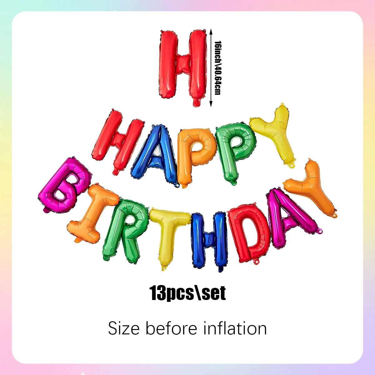 1 Stück Buntes 3D-Geburtstagsbanner-Set, Partydekoration und Foto-Requisiten, Geburtstagsfeier-Dekorationen – Detail 6