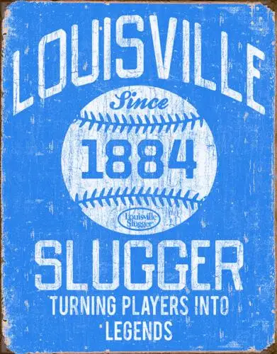 Louisville Slugger Bats since 1884 Vintage Liquor Advertising Tin Sign 12 x 18