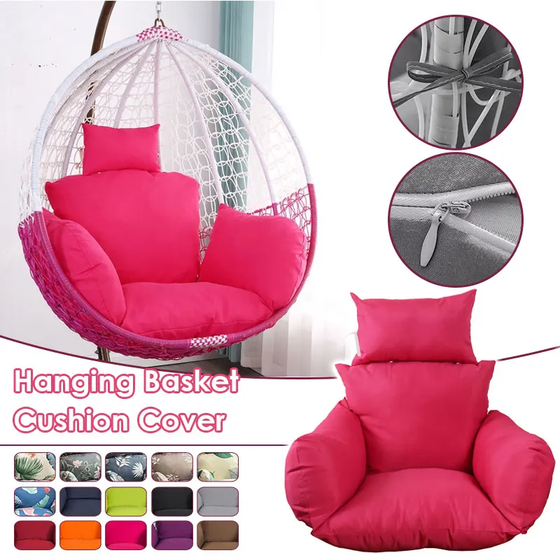 

Swing Lounger Cushion Cover Washable Hanging Egg Hammock Basket Chair Pillowcase for Garden Patio Beach (No Swing, No Filling)