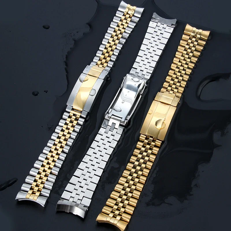 Solid Stainless Steel Bracelet for Rolex for Jubilee Curved End Metal Wristband 20mm Men Women High Quality Watch Band Accessory