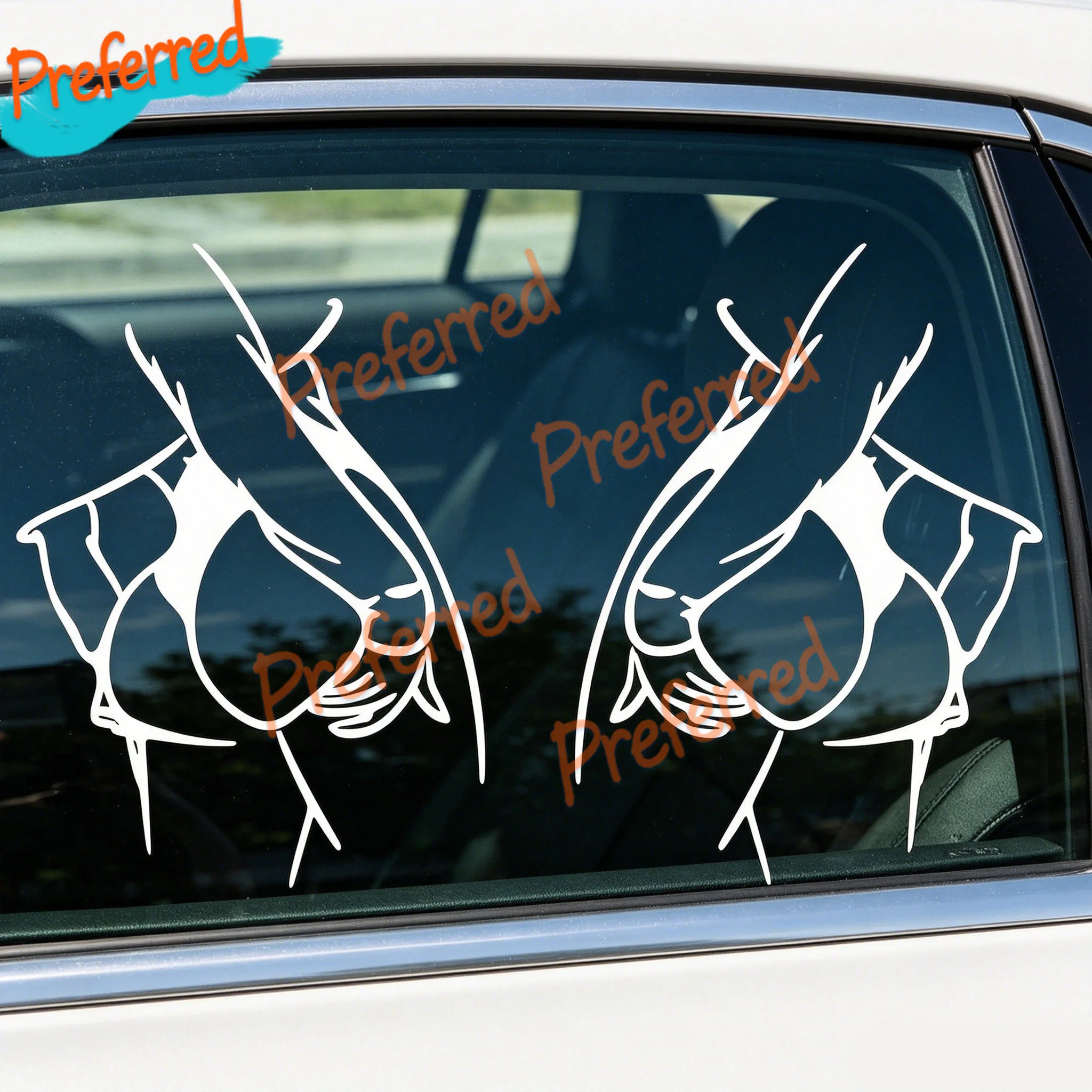 2 X Sexy Women's Vinyl Stickers Window Vinyl Stickers Car Laptop Customizable in Any Sticker Size -No Background