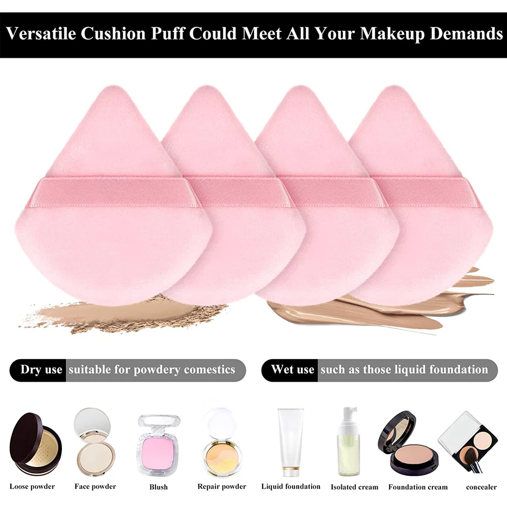 1/2/4Pcs Velvet Powder Puff Flours Mini Make-up Sponge Cosmetics Washable Sponge Soft Cotton Face Powder Pads Makeup Beauty Tool