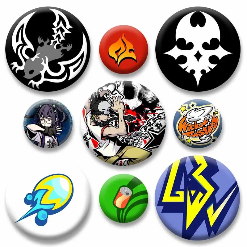 Funny Cartoon Game The World Ends with You Badges Neku Shiki Yoshiya Punk Enamel Pins Bag Jacket Hat Coller Decor Jewelry Brooch