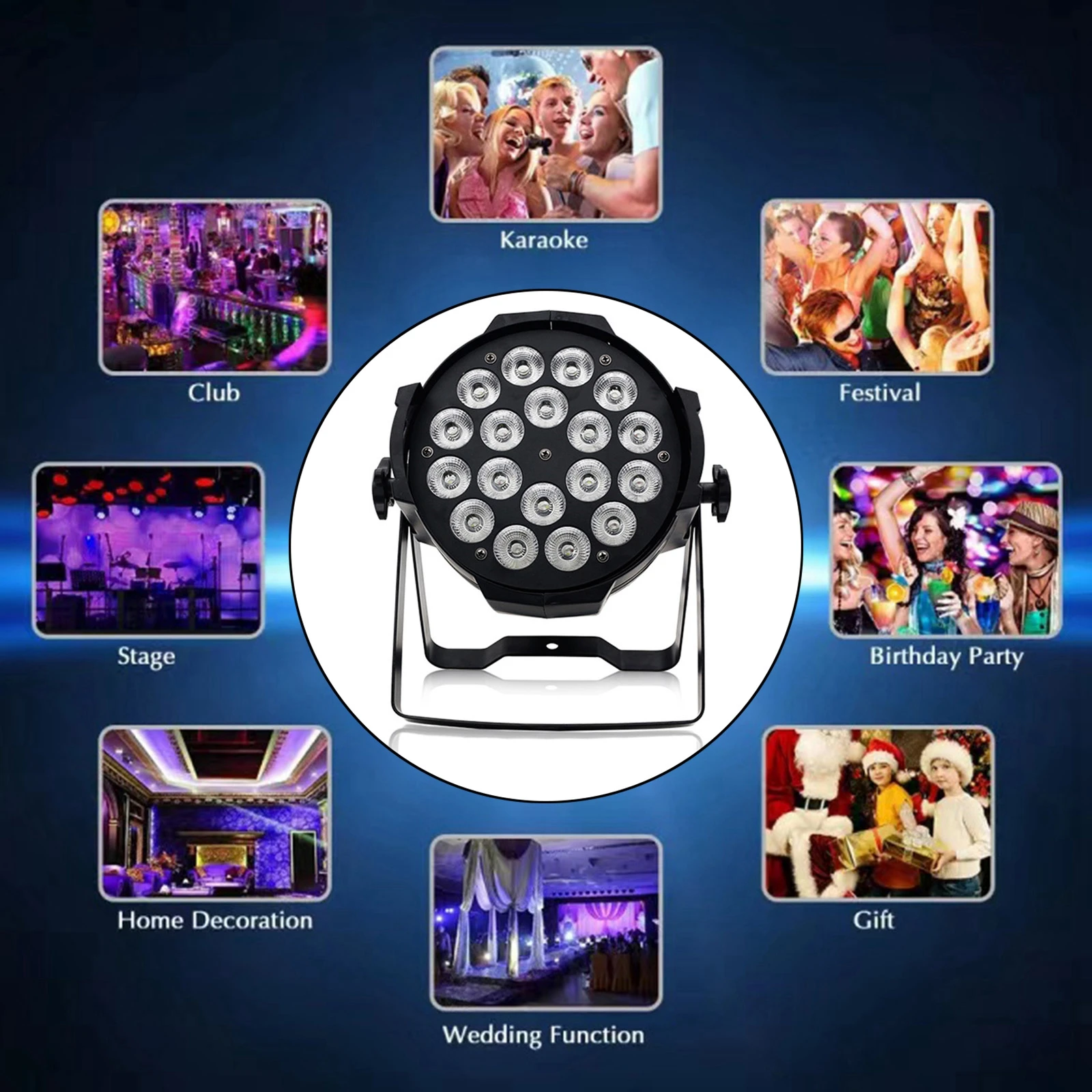 200W 18LED أضواء المسرح RGBW DMX تغيير اللون الاسمية ضوء حزب DJ ديسكو العرض #3