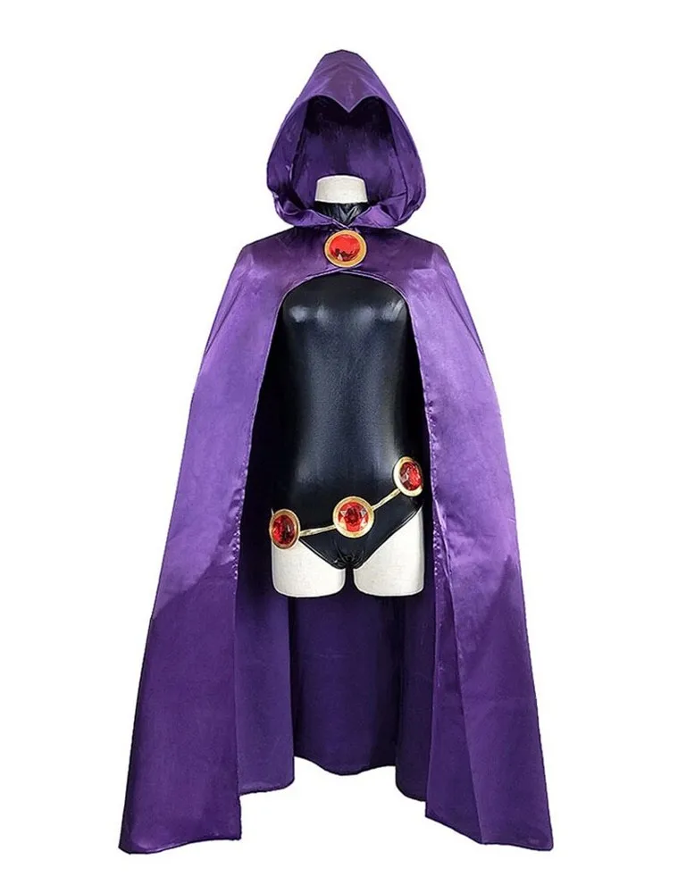 

Fulujiacos Raven Cosplay Costume Superhero Cloak Jumpsuits Zentai Outfit