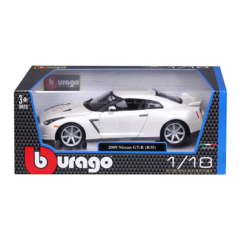 Bburago 1:18 2009 Nissan GT-R R35 Nissan Ares GTR alloy luxury car die-casting car model toy collection gift