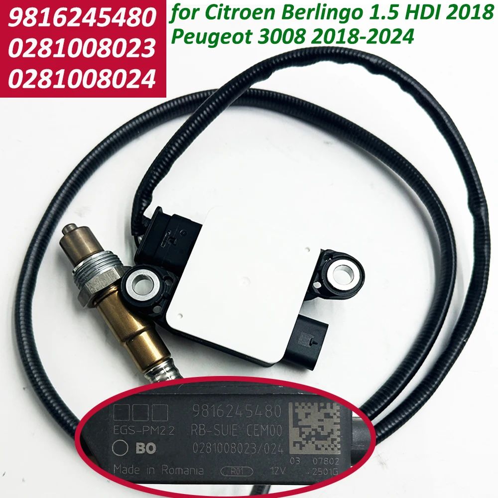 

New 9816245480 0281008023 0281008024 Particulate Matter PM Sensor For Peugeot 3008 1.5 2018-2024 Citroen Berlingo 1.5 HDI 2018