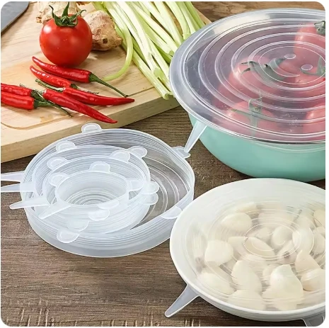 Microwave Cover Food Silicone Cover For Kitchen Cling Film Silicone Cup Lid Adjustable Elastic Caps Covers Lids Top Can Storage