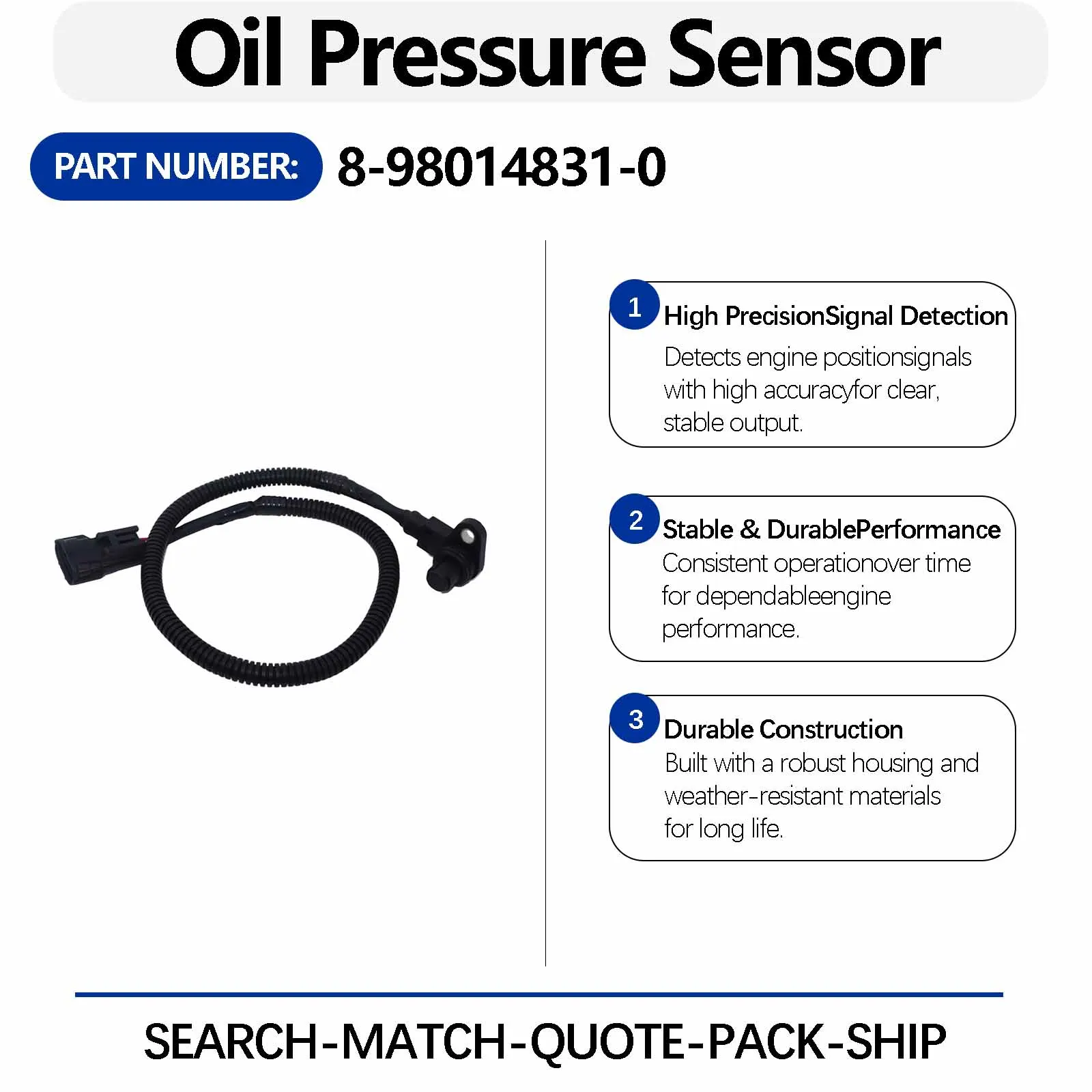 Camshaft Sensor 8-98014831-0 For Hitachi SH210-5 ZAX200-3 ZAX210-3 ZAX230-3 ZAX240-3 ZAX270-3 ZAX330-3 Crawler Excavators