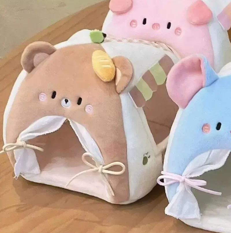 Cotton Doll Tent Bed Cute Small Animal Doll Bed For 10cm Plush Figure Storage Photo Shoot Decoration Ornament Surprise Gift