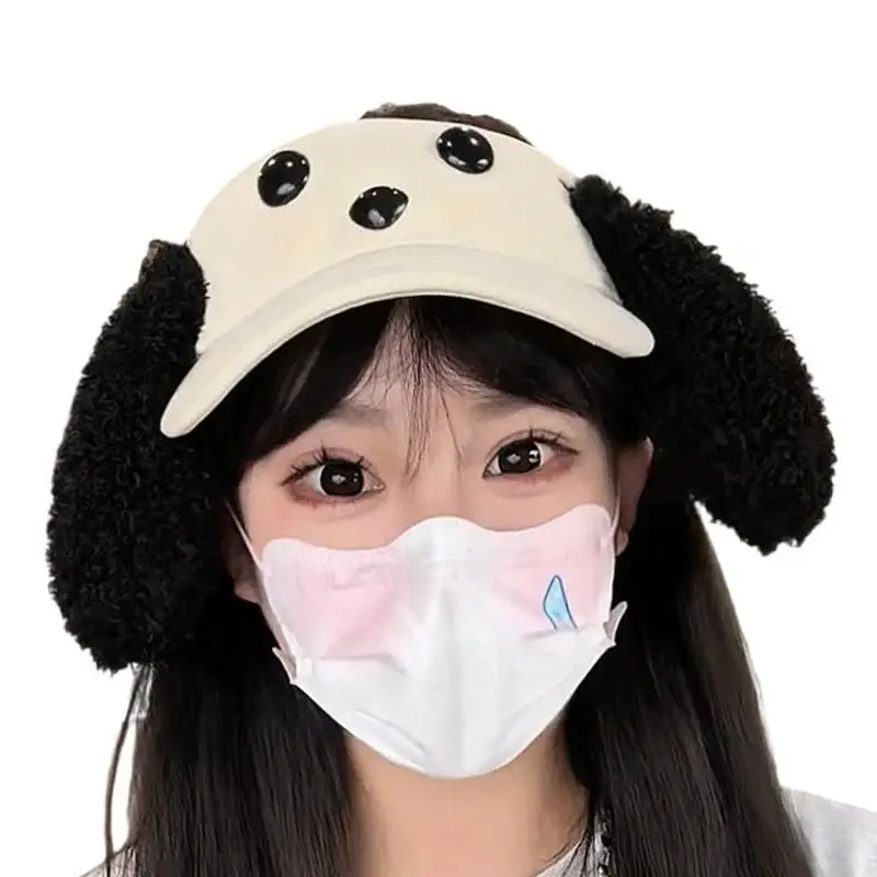 

39BD Lovely Ear Baseball Hat Empty Top Puppy Hat for Idol Concert Shows Fan Meeting Hat Breathable Hat for Outdoor Sports