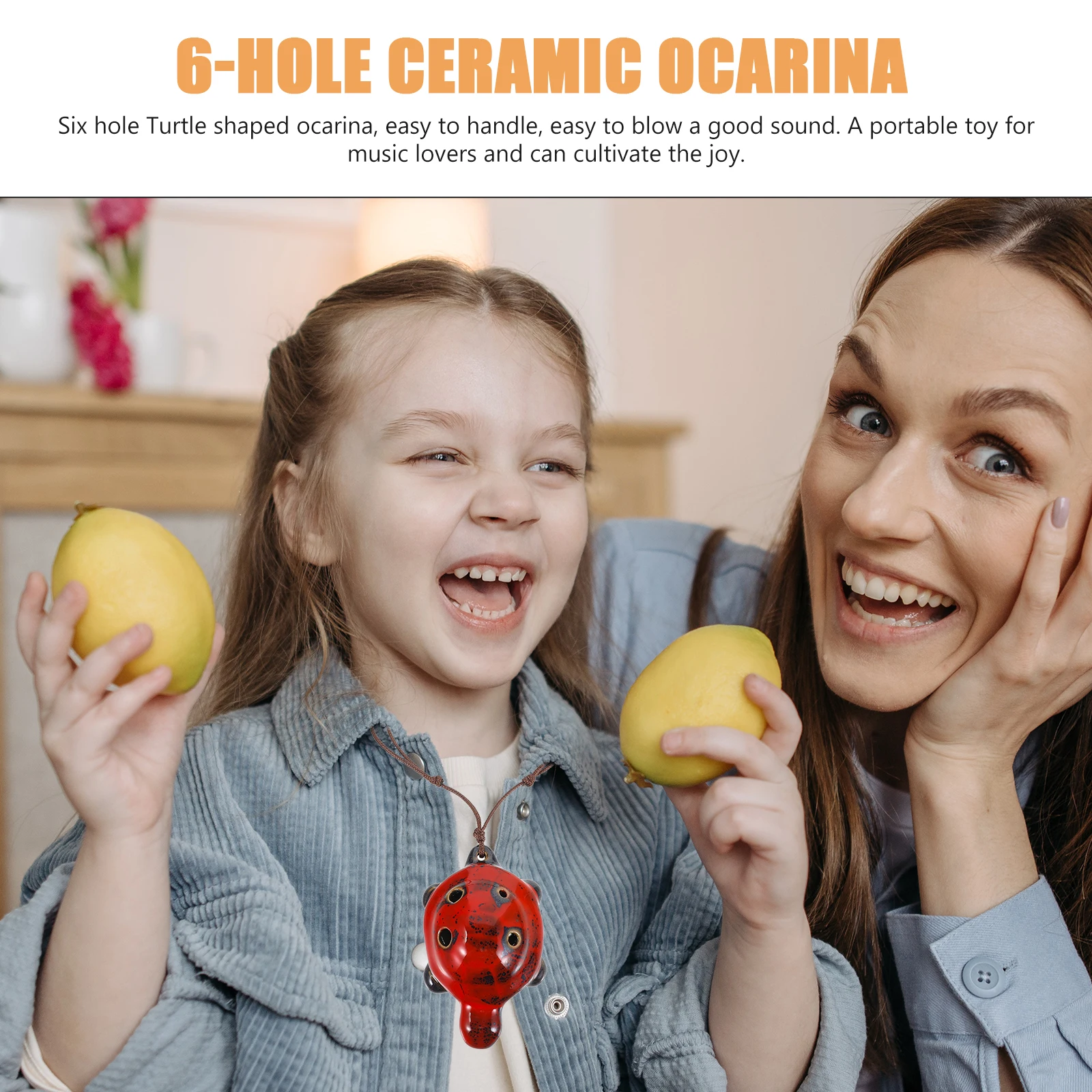 

6 Hole Ocarina Playable Turtle Shape Kids Gifts Beginner for Portable Toddler Musical Instruments