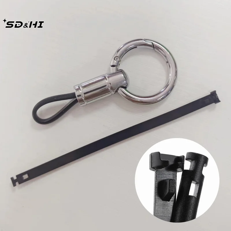 

1set Anti-Lost Car Key Ring High Quality Split Rings Keyring Leather Rope Pendant Car Key Pendant Keychain Holder