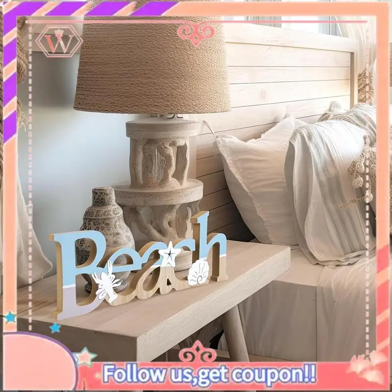 Wooden Beach Decor Sign, Free Standing Beach Decorations For Home, Beach Houses Or Coastals Theme Room - Ocean Easy To Use