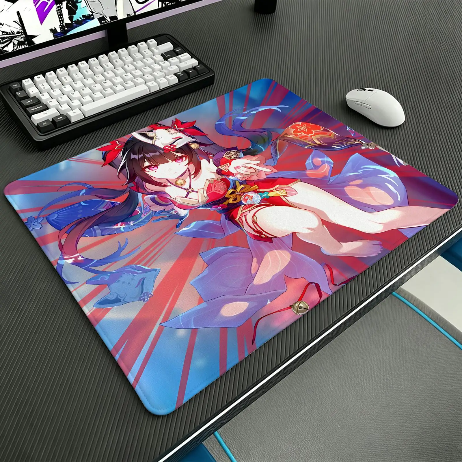 Compact S/M‑L E‑Sports Pad, Tough Stitched Border for Lightweight Portable Laptop and Office Gaming Honkai Star Rail Sparkle