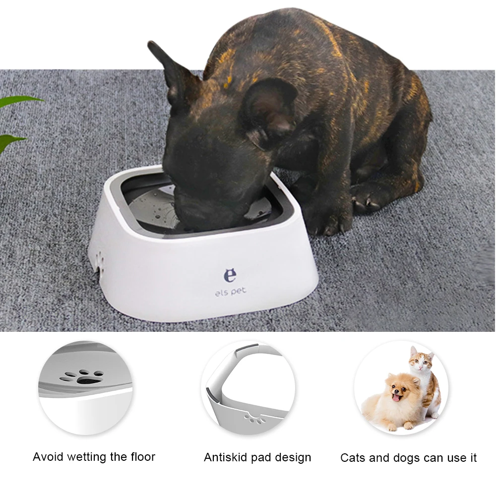 1.5L Dog ABS Plastic Drinking Water Floating Bowl Non-Wetting Mouth Cat Bowl Without Spill Drinking Water Dispenser Dog Bowl