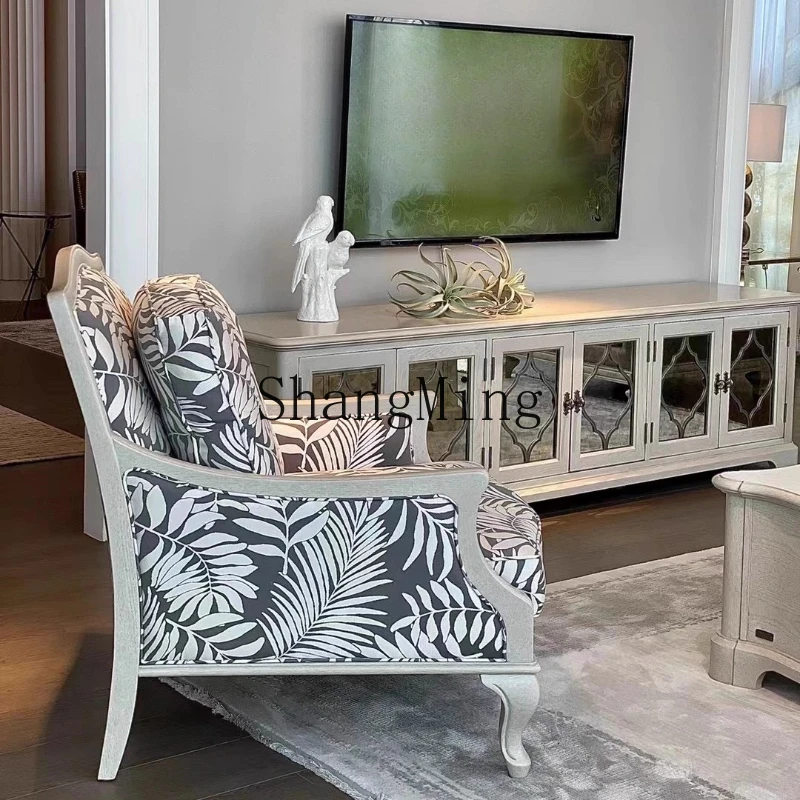 

FG queen wood sofa sofa tiger chair single cloth sofa bedroom