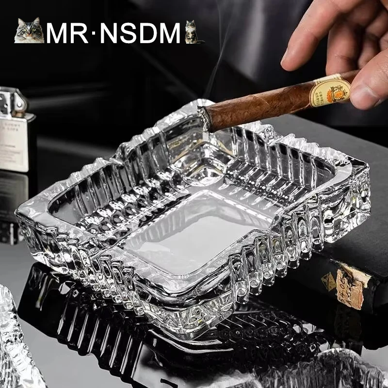 

Crystal Ashtray, Glass Home, Living Room, Big Creativity, Personality, Fashion, High-End European Gifts, Transparent Color