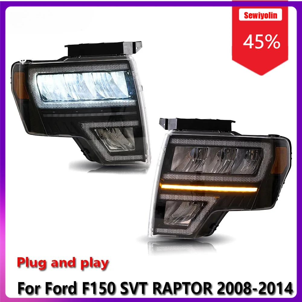 

Автомобильные светодиодные лампы Sewiyolin в сборе для Ford F150 SVT RAPTOR 2008-2014, противотуманные фары DRL, стоп-сигналы поворота